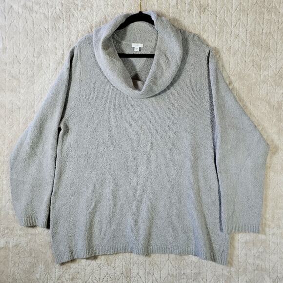 J Jill Textured Cowl Meck Sweater Womens XL Bobble Wool Lagenlook Minimalist - Picture 1 of 9